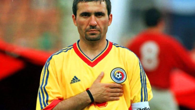 Gheorghe Hagi în tricoul Naționalei României