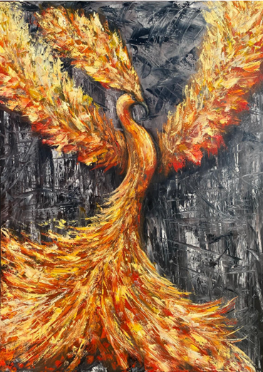 „Renăscând 2” — Daniel Campeanu, ulei pe pânză, 2026